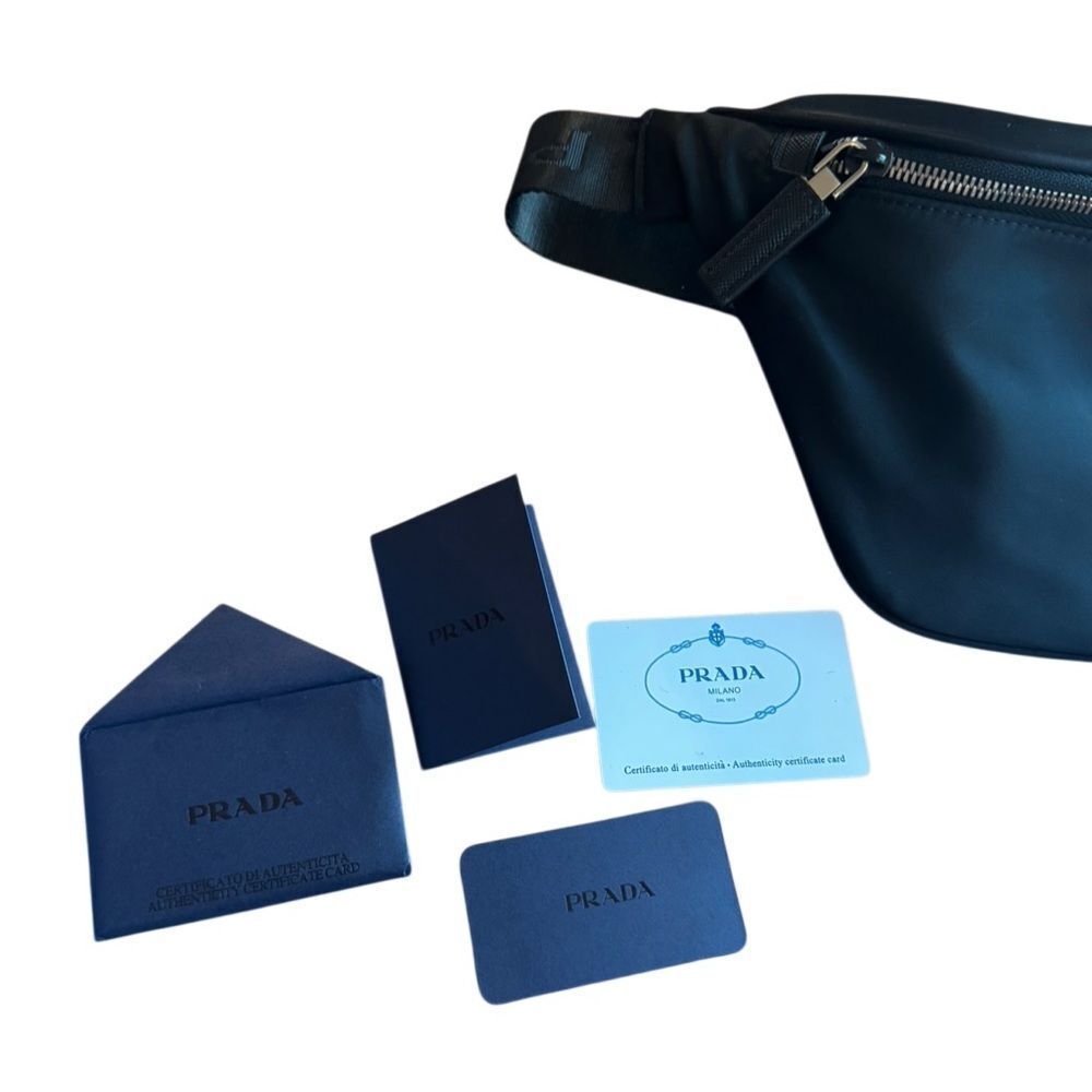 PRADA Authentic Re-Nylon and Saffiano Leather belt bag W/ Authentication Card - Picture 7 of 13